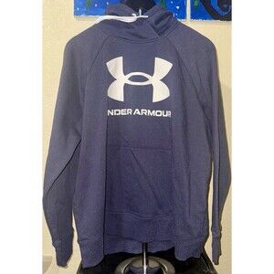 UNDER ARMOUR UA MENS RIVAL LOGO HOODIE MIDNIGHT BLUE SIZE XL NAVY TOP